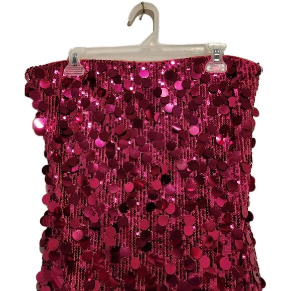 Pink Sparkly Sequin Strapless Stretch Dress Size XL - Picture 7 of 10